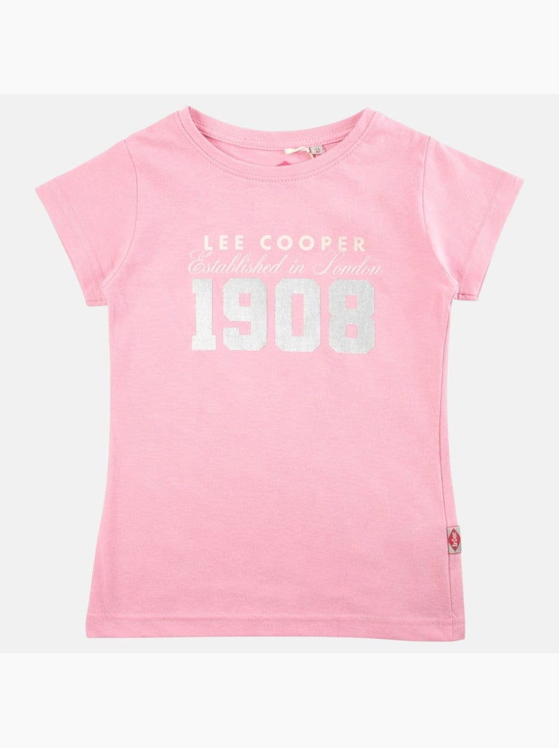 Lee Cooper - T shirt fille manches courtes Rose clair - Kiabi