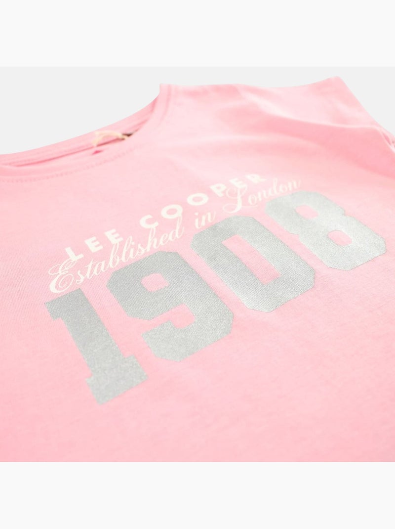 Lee Cooper - T shirt fille manches courtes Rose clair - Kiabi