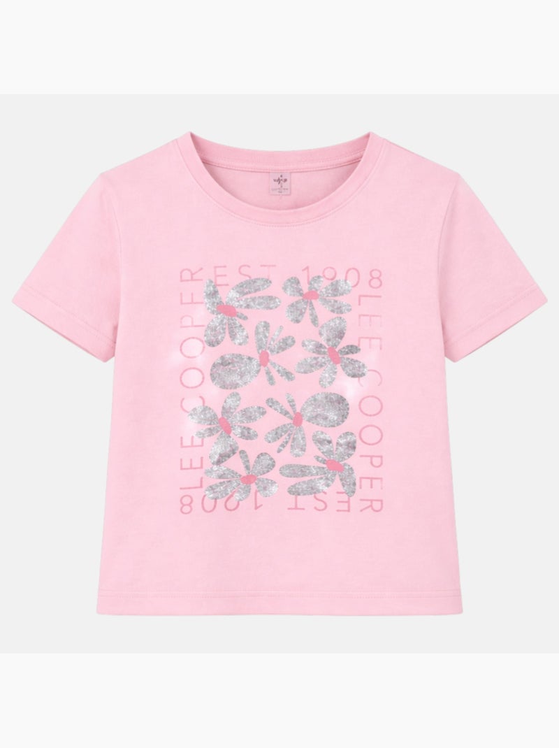 Lee Cooper - T shirt fille manches courtes Rose clair - Kiabi