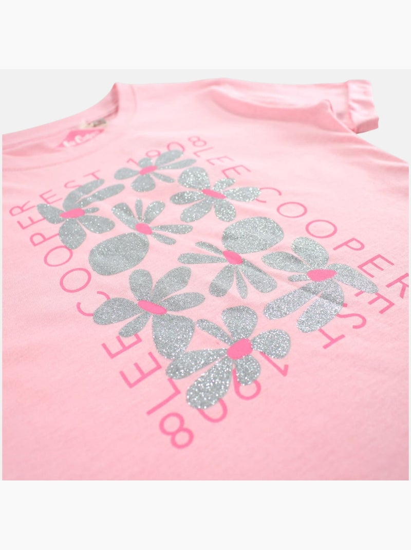 Lee Cooper - T shirt fille manches courtes Rose clair - Kiabi