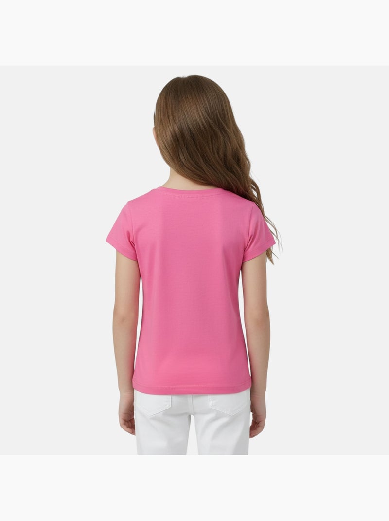Lee Cooper - T shirt fille manches courtes Rose fushia - Kiabi