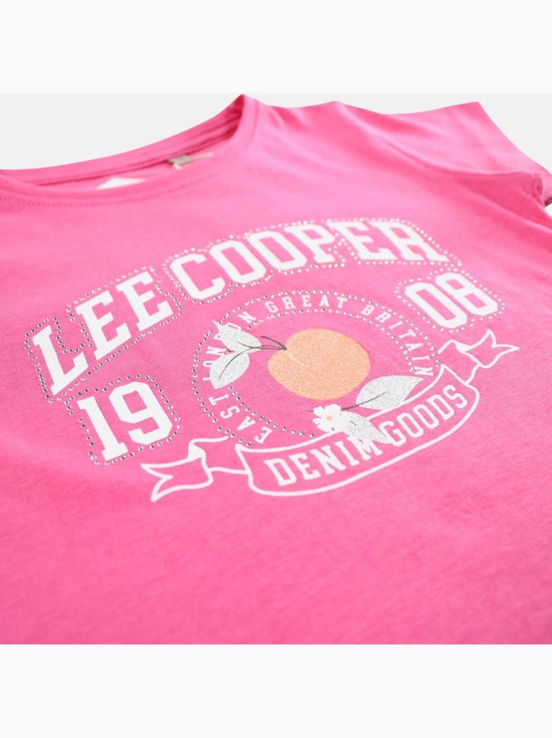 Lee Cooper - T shirt fille manches courtes Rose fushia - Kiabi