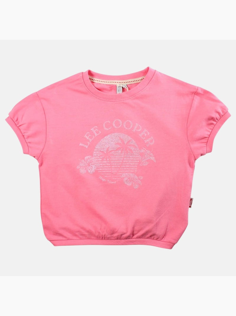 Lee Cooper - T shirt fille manches courtes Rose fushia - Kiabi