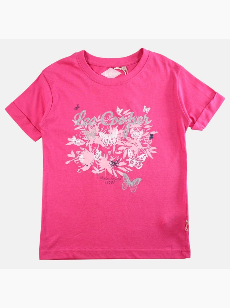 Lee Cooper - T shirt fille manches courtes Rose fushia - Kiabi