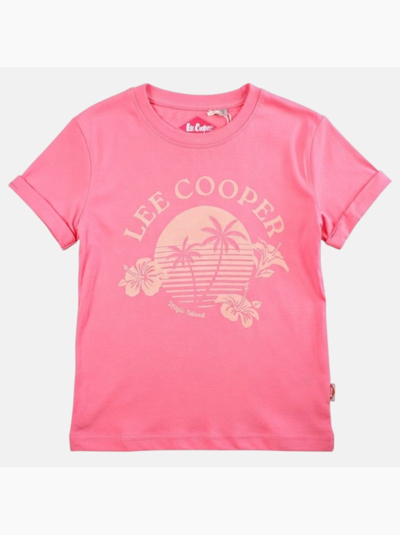 Lee Cooper - T shirt fille manches courtes Rose fushia - Kiabi