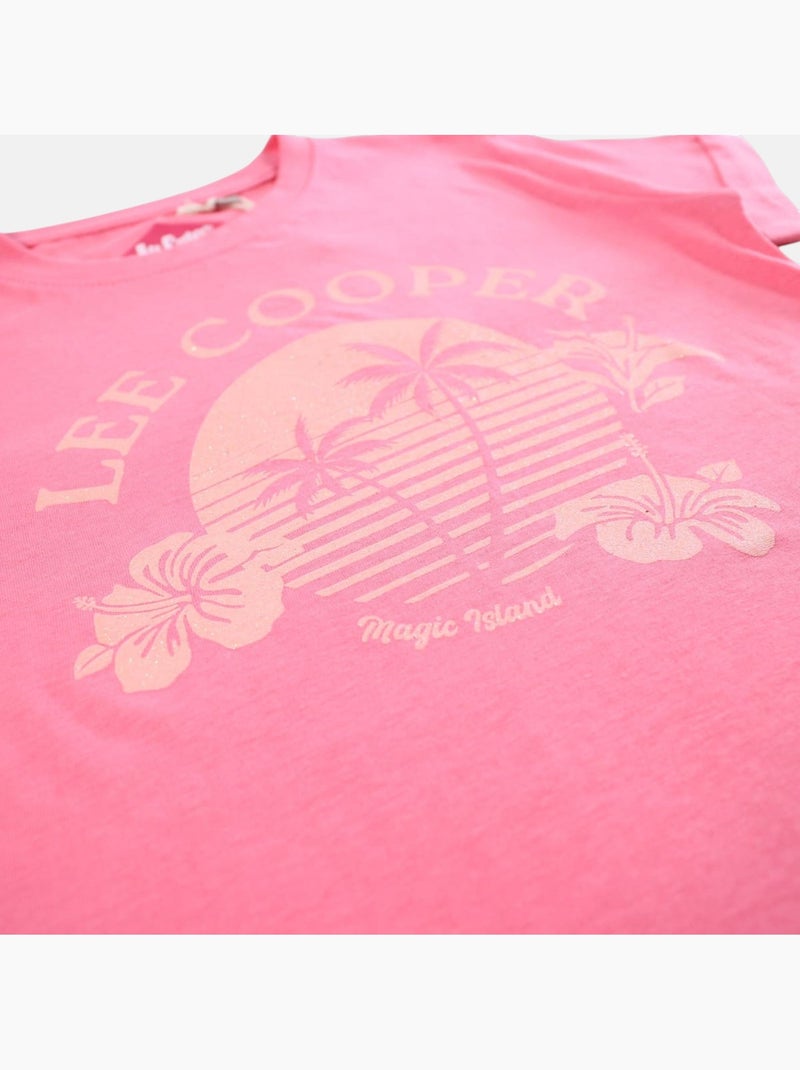 Lee Cooper - T shirt fille manches courtes Rose fushia - Kiabi