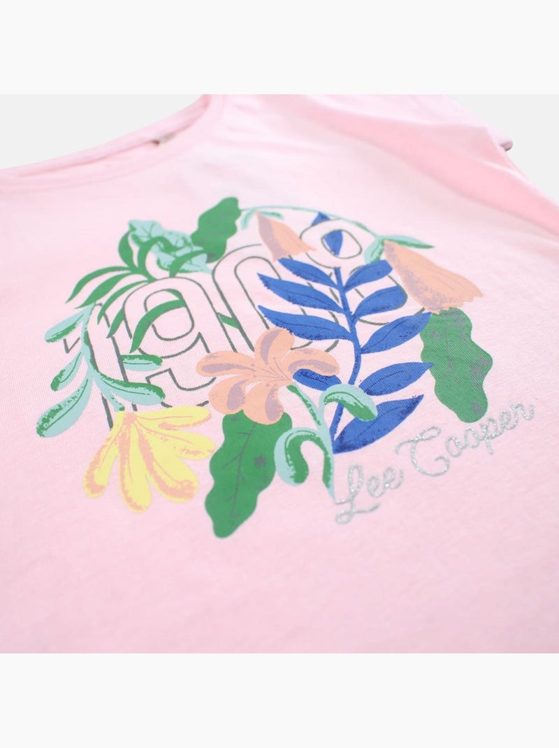 Lee Cooper - T shirt fille manches courtes Rose - Kiabi