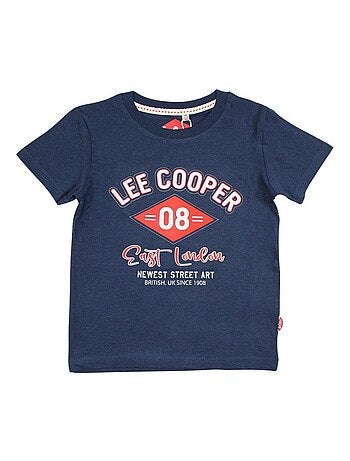 Lee Cooper - Lee Cooper - T-shirt garçon imprimé Lee Cooper en coton - Bleu - Garçon - 4 Ans - Coton
