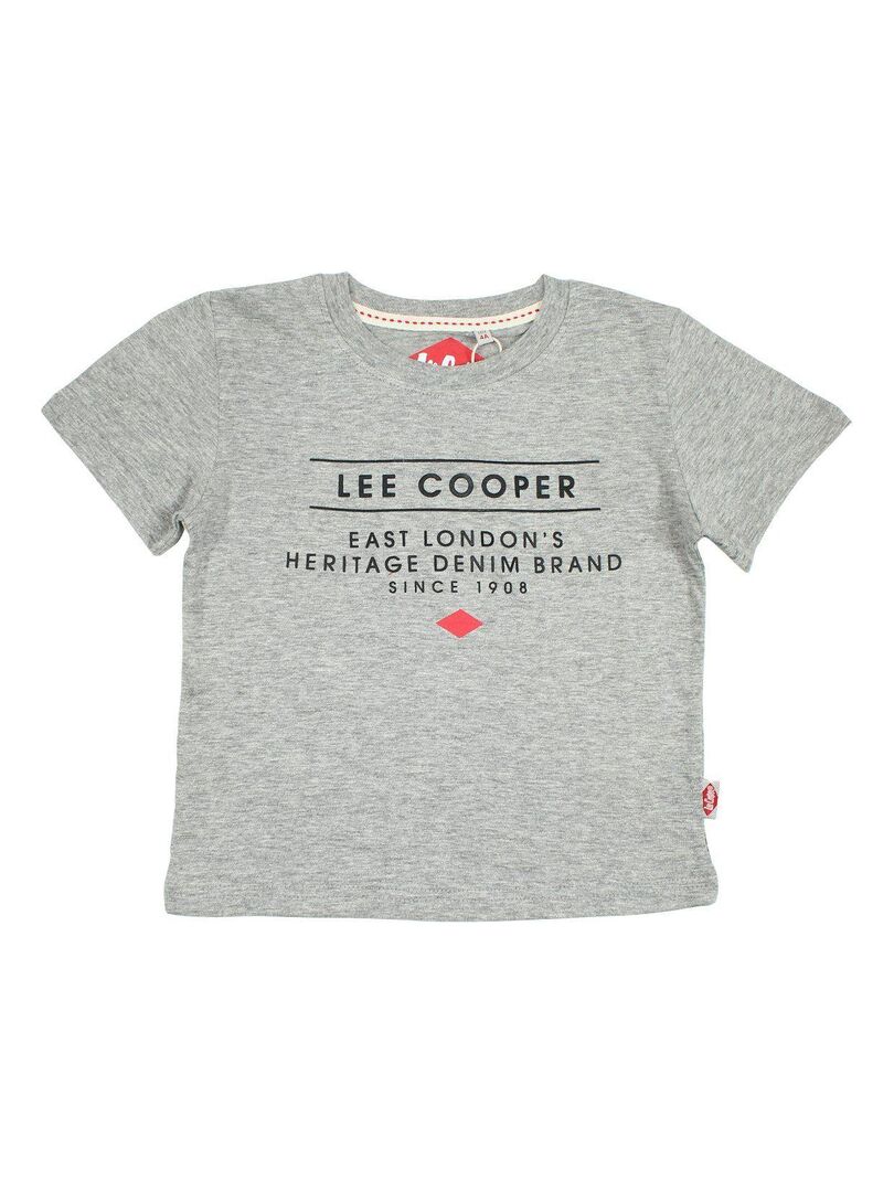 Lee Cooper - T-shirt garçon imprimé Lee Cooper en coton Gris - Kiabi