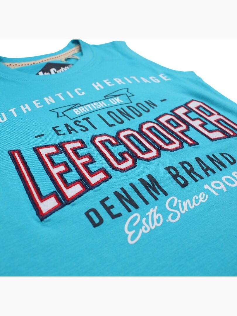 Lee Cooper - T-shirt imprimé logo en coton - Vert - - 11.90