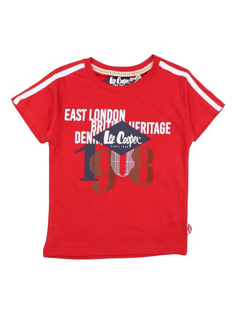 Lee Cooper T shirt gar on imprim logo en coton Rouge Kiabi