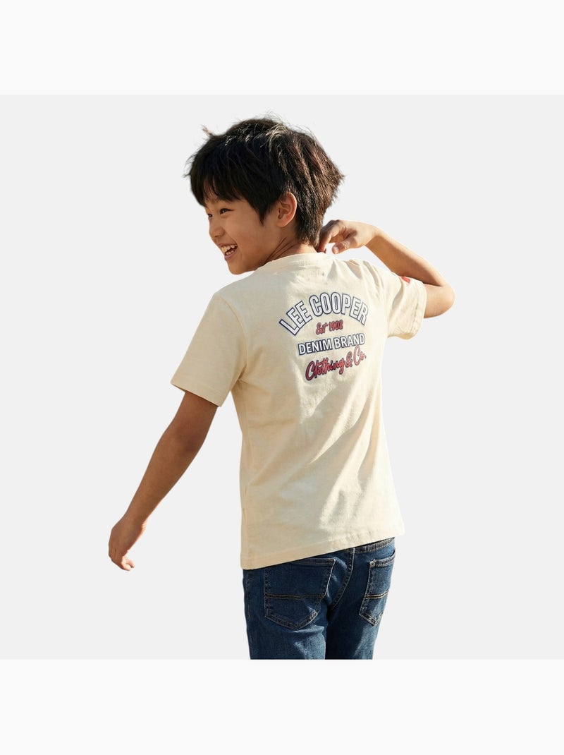 Lee Cooper - T shirt garçon manches courtes Beige - Kiabi