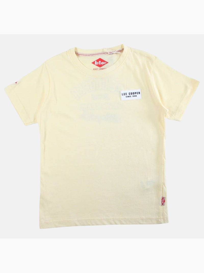 Lee Cooper - T shirt garçon manches courtes Beige - Kiabi