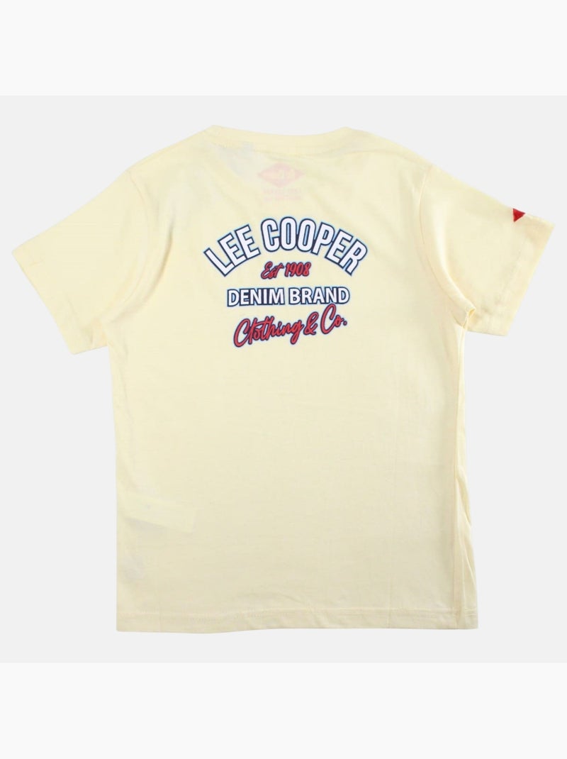 Lee Cooper - T shirt garçon manches courtes Beige - Kiabi