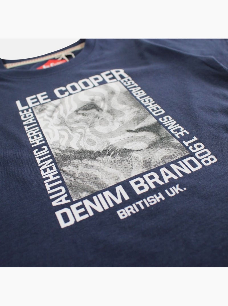 Lee Cooper - T shirt garçon manches courtes imprimé Bleu marine - Kiabi