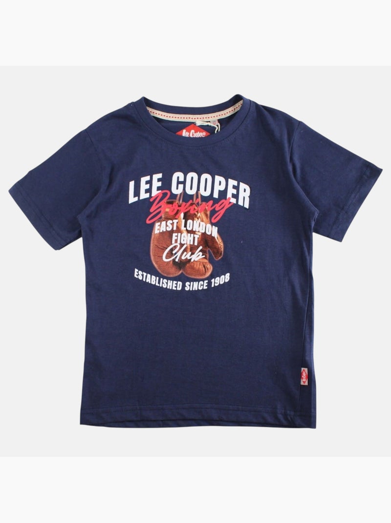 Lee Cooper - T shirt garçon manches courtes imprimé Bleu marine - Kiabi