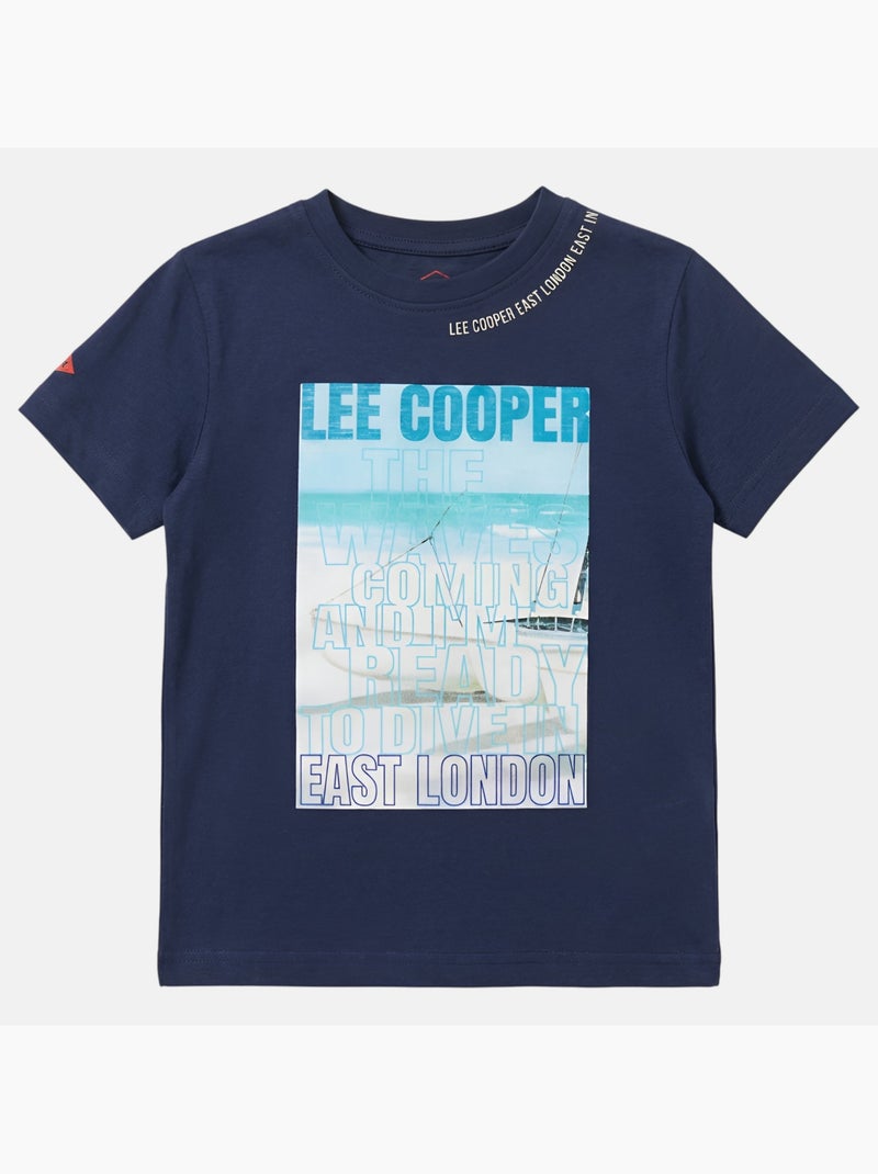 Lee Cooper - T shirt garçon manches courtes imprimé Bleu marine - Kiabi