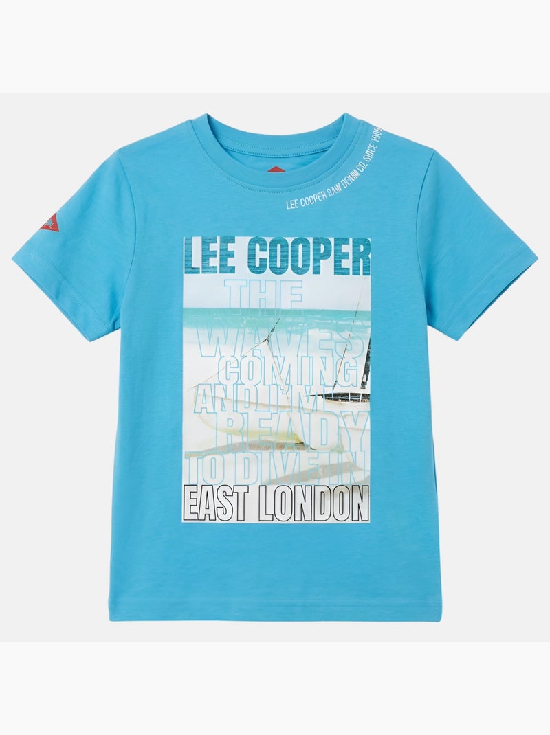 Lee Cooper - T shirt garçon manches courtes imprimé Bleu - Kiabi