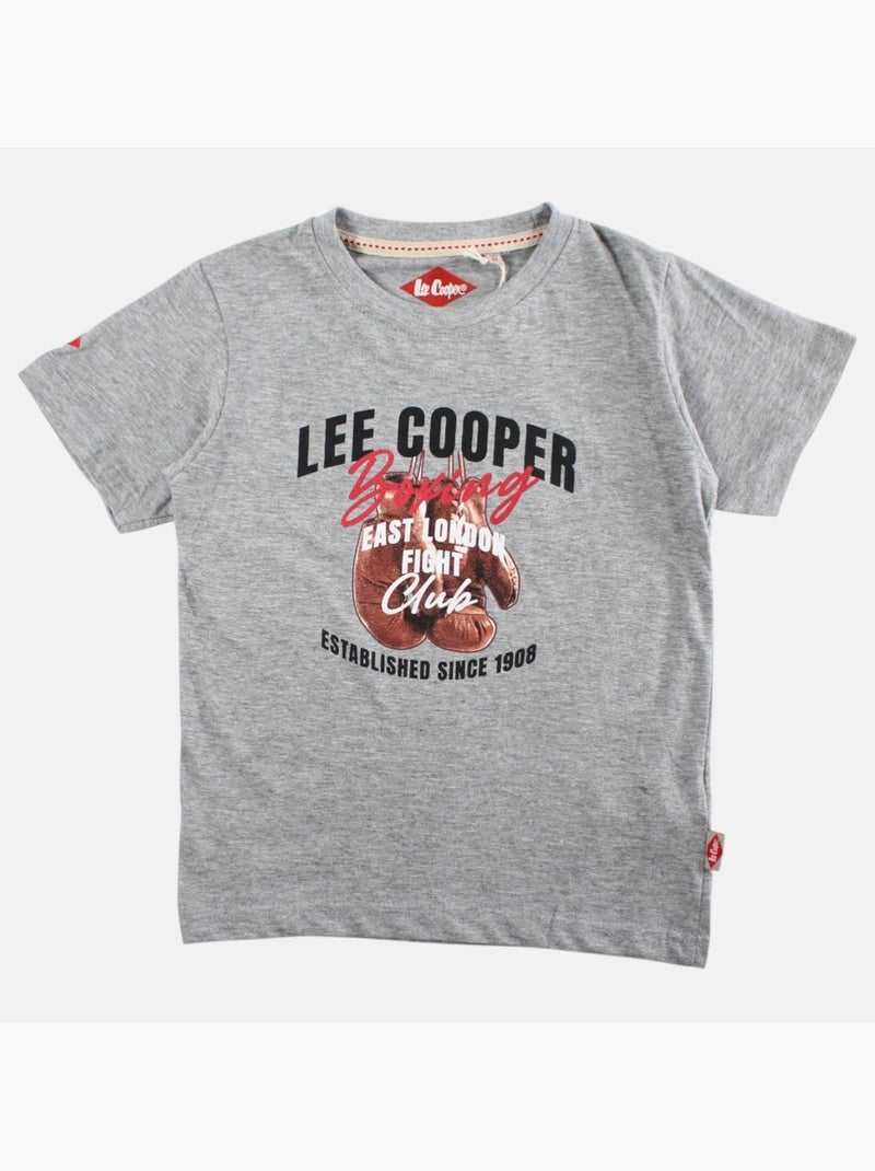 Lee Cooper - T shirt garçon manches courtes imprimé Gris - Kiabi