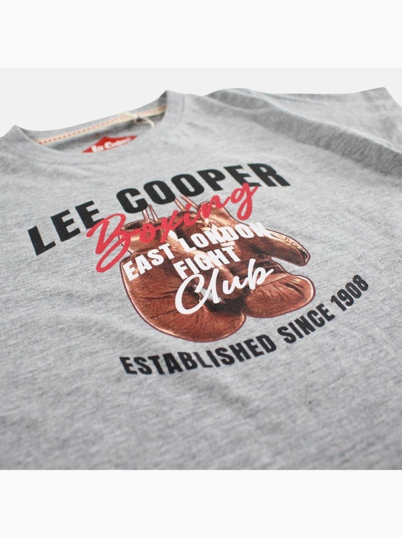 Lee Cooper - T shirt garçon manches courtes imprimé Gris - Kiabi