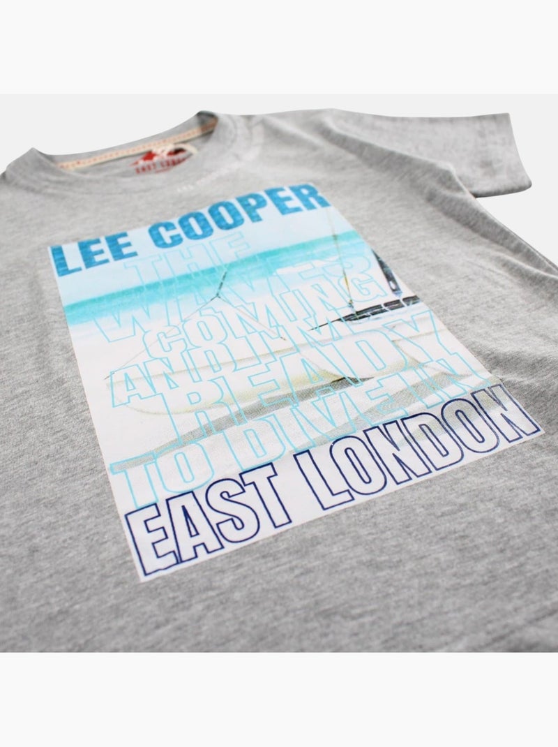 Lee Cooper - T shirt garçon manches courtes imprimé Gris - Kiabi