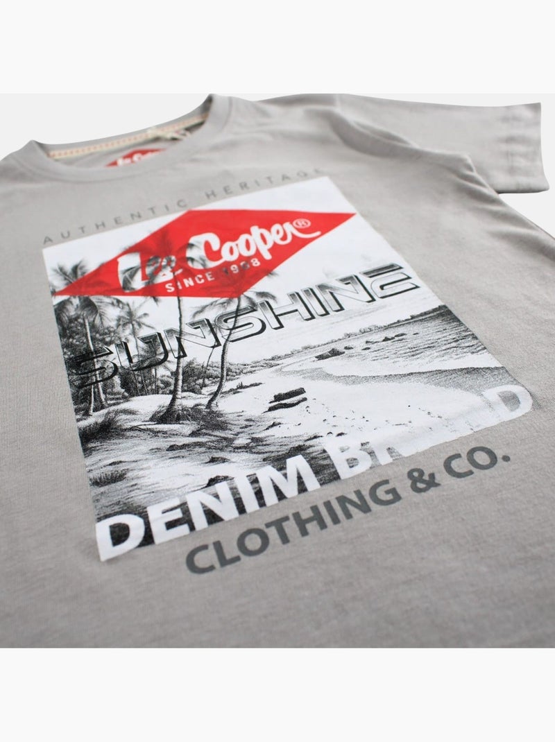 Lee Cooper - T shirt garçon manches courtes imprimé Gris - Kiabi