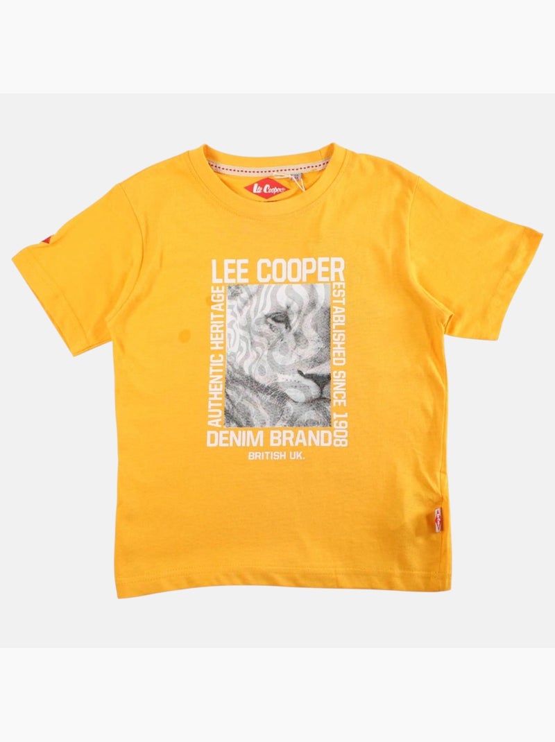 Lee Cooper - T shirt garçon manches courtes imprimé Jaune - Kiabi