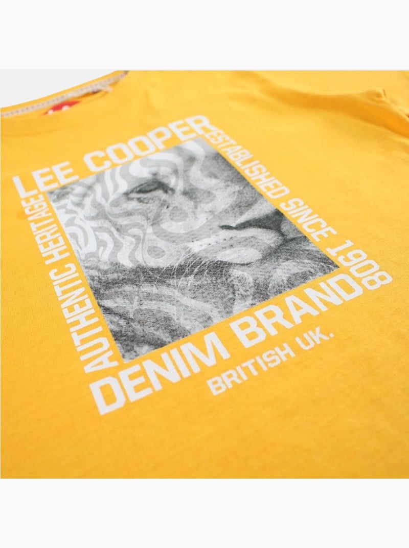 Lee Cooper - T shirt garçon manches courtes imprimé Jaune - Kiabi