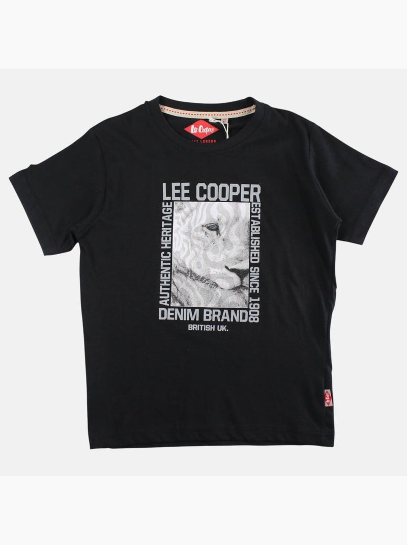 Lee Cooper - T shirt garçon manches courtes imprimé Noir - Kiabi