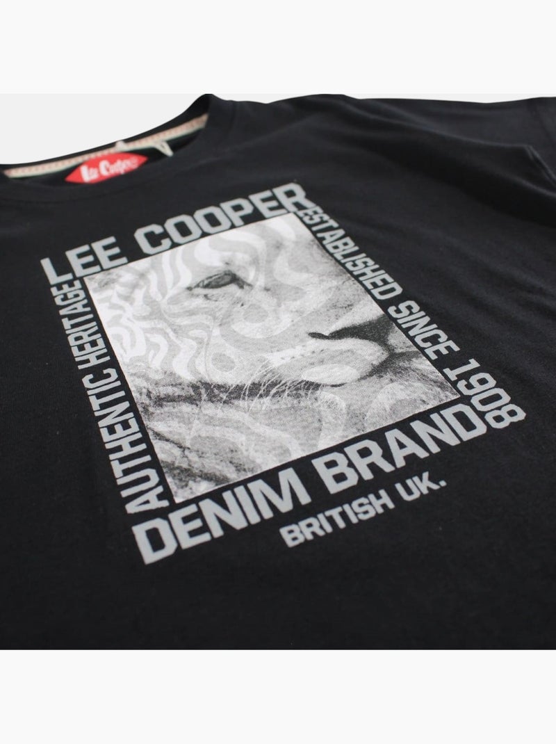 Lee Cooper - T shirt garçon manches courtes imprimé Noir - Kiabi