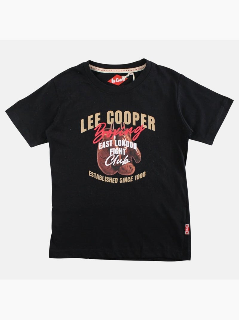 Lee Cooper - T shirt garçon manches courtes imprimé Noir - Kiabi