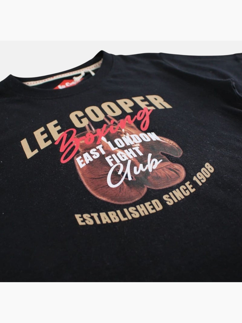 Lee Cooper - T shirt garçon manches courtes imprimé Noir - Kiabi