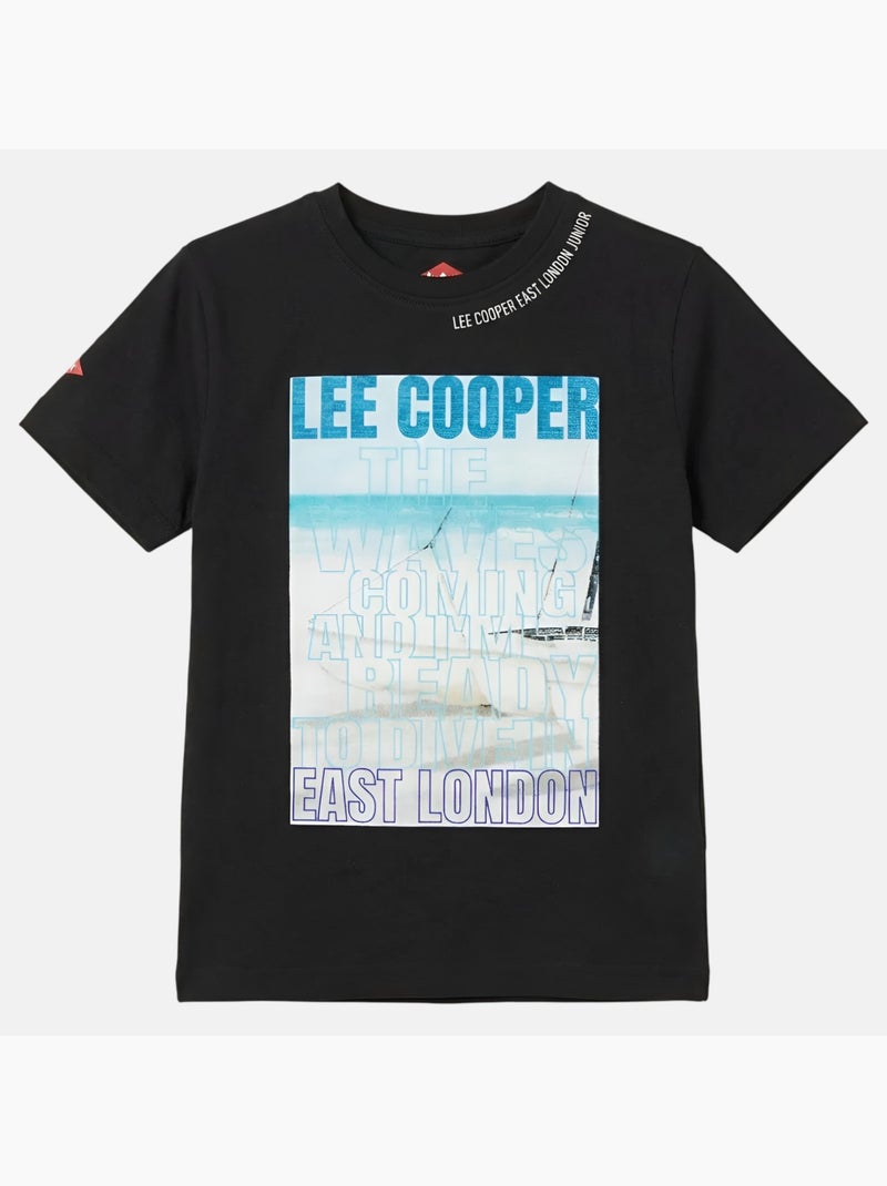 Lee Cooper - T shirt garçon manches courtes imprimé Noir - Kiabi