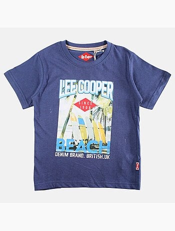 Lee Cooper - T shirt garçon manches courtes imprimé plage