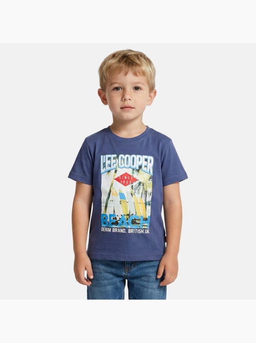 Lee Cooper - T shirt garçon manches courtes imprimé plage - Kiabi