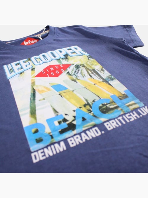 Lee Cooper - T shirt garçon manches courtes imprimé plage - Kiabi