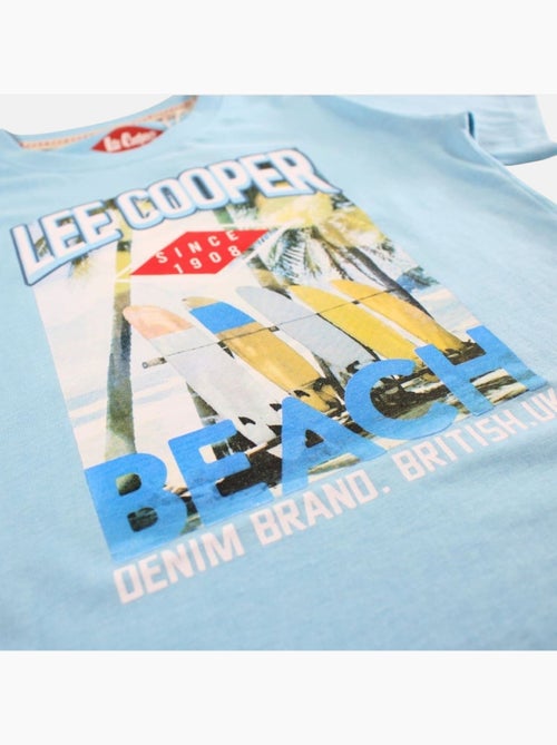 Lee Cooper - T shirt garçon manches courtes imprimé plage - Kiabi