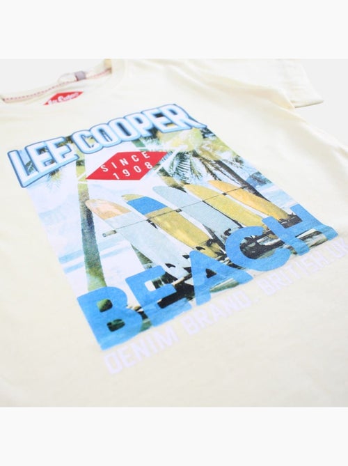 Lee Cooper - T shirt garçon manches courtes imprimé plage - Kiabi