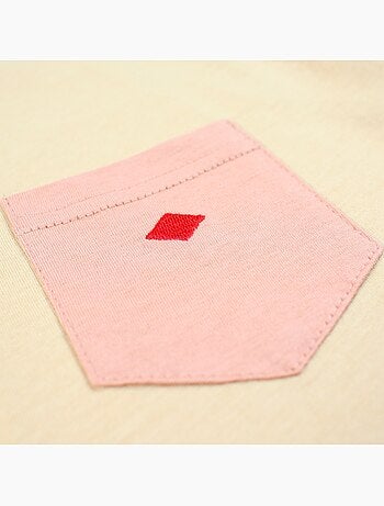 Lee Cooper - T shirt homme beige manches courtes avec poche contrastée