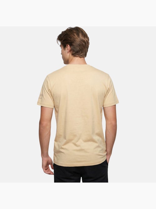 Lee Cooper - T shirt homme beige manches courtes avec poche contrastée - Kiabi