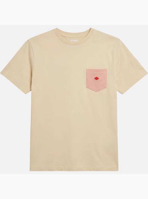 Lee Cooper - T shirt homme beige manches courtes avec poche contrastée - Kiabi