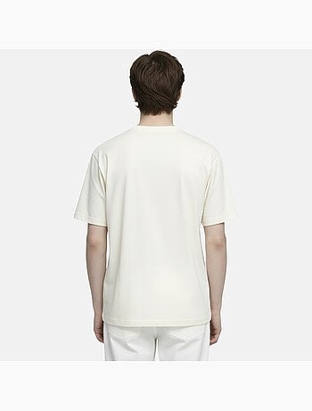 Lee Cooper - T shirt homme blanc manches courtes avec logo embossé