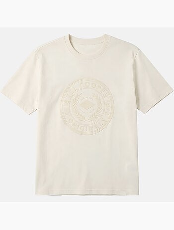 Lee Cooper - T shirt homme blanc manches courtes avec logo embossé