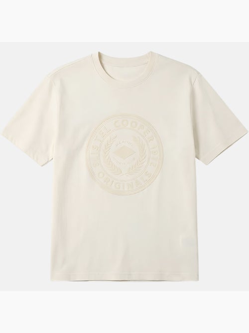 Lee Cooper - T shirt homme blanc manches courtes avec logo embossé - Kiabi