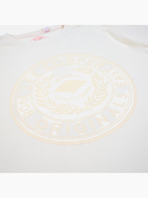 Lee Cooper - T shirt homme blanc manches courtes avec logo embossé - Kiabi