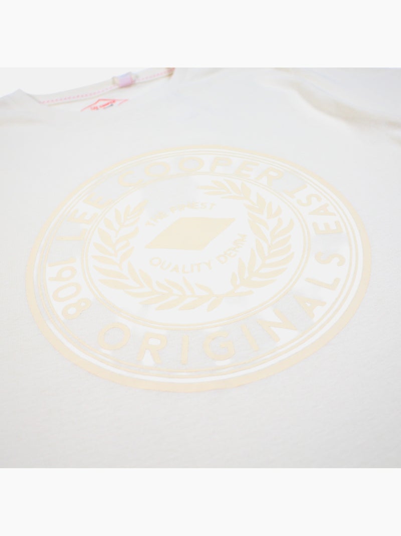 Lee Cooper - T shirt homme blanc manches courtes avec logo embossé Blanc - Kiabi