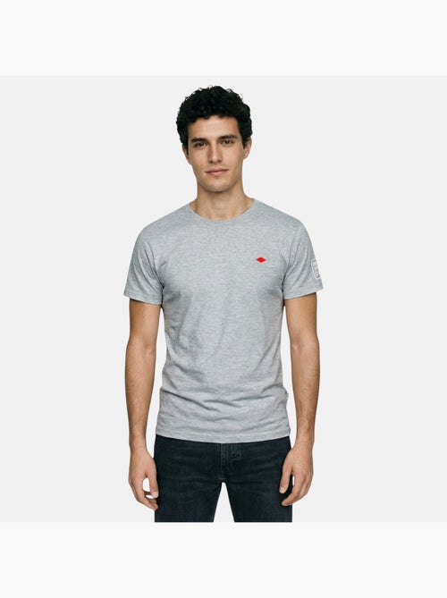 Lee Cooper - T shirt homme gris manches courtes col rond - Kiabi