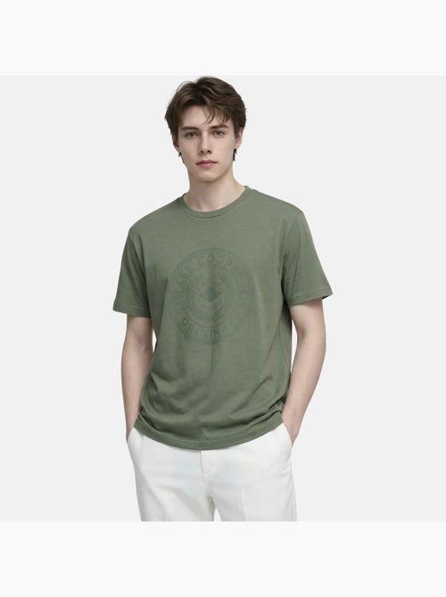 Lee Cooper - T shirt homme kaki manches courtes avec logo embossé - Kiabi