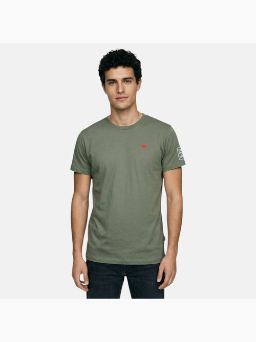 Lee Cooper - T shirt homme kaki manches courtes col rond - Kiabi
