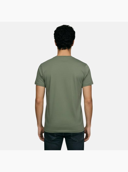 Lee Cooper - T shirt homme kaki manches courtes col rond - Kiabi